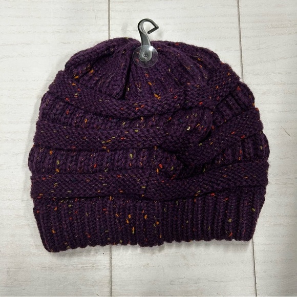 NWT CC Beanie Winter Purple with Multicolor Specks - Picture 2 of 5